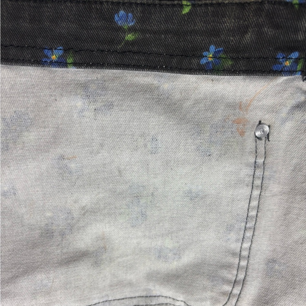 WEWOREWHAT Slouchy Black Watercolor Ditsy Slit Overalls - Picture 12 of 12